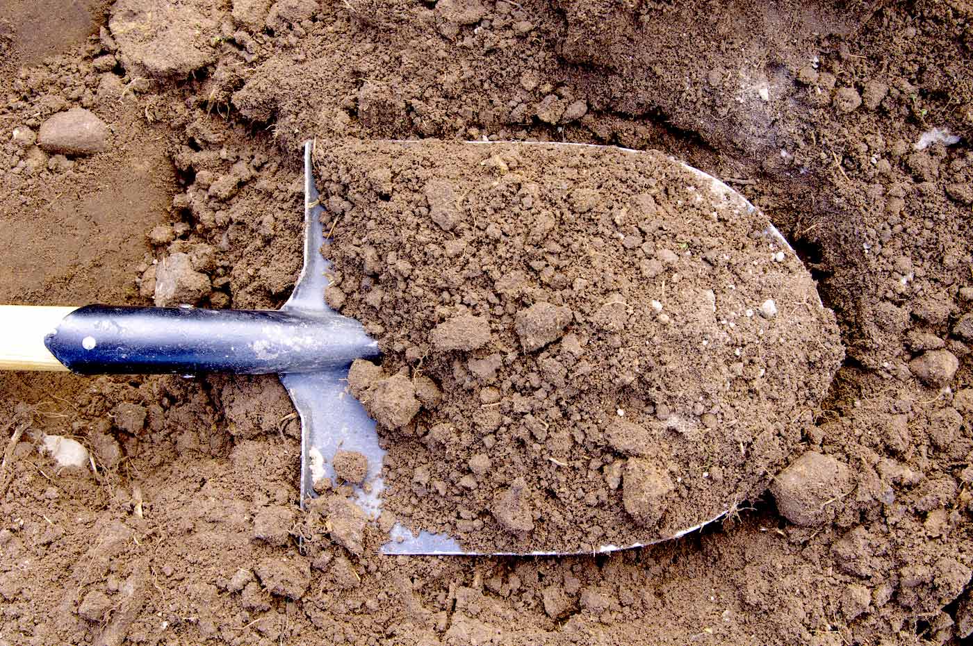 Лопата в земле