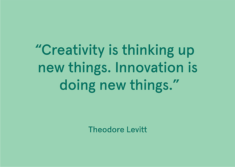 "Creativity is thinking up new things. Innovation is doing new things." -Theodore Levitt